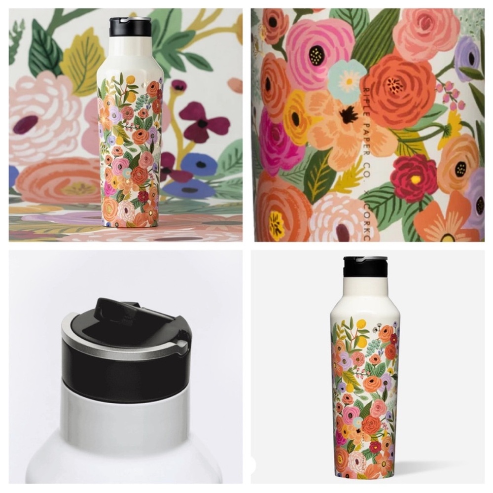 Rifle Paper Co Corkcicle Garden Party Water Bottle Sport Canteen